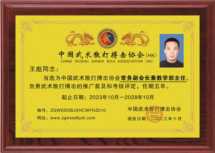 王彪：常務副會長兼教學部主任